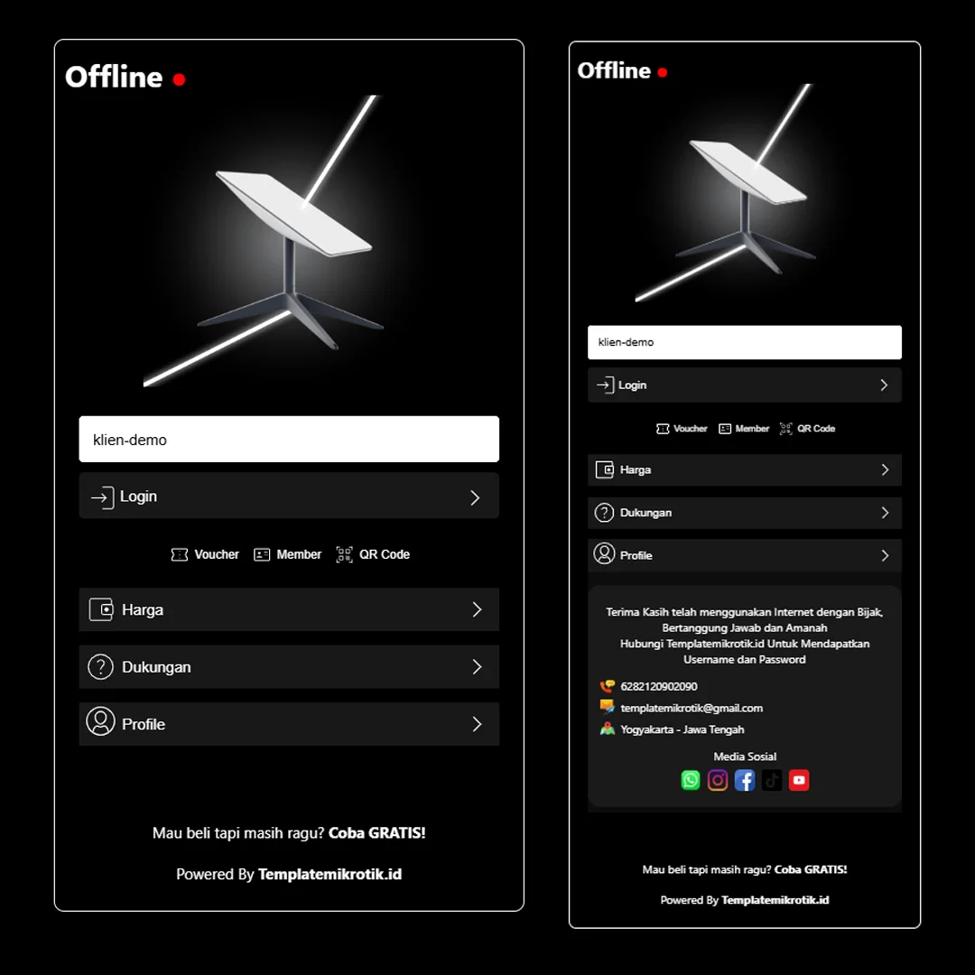 Template Login Page Mikrotik – Tema Starlink SpaceX - Template Login Hotspot